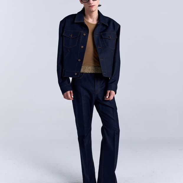 노이스 TRUCKER FLARED PANTS - DARK NAVY
