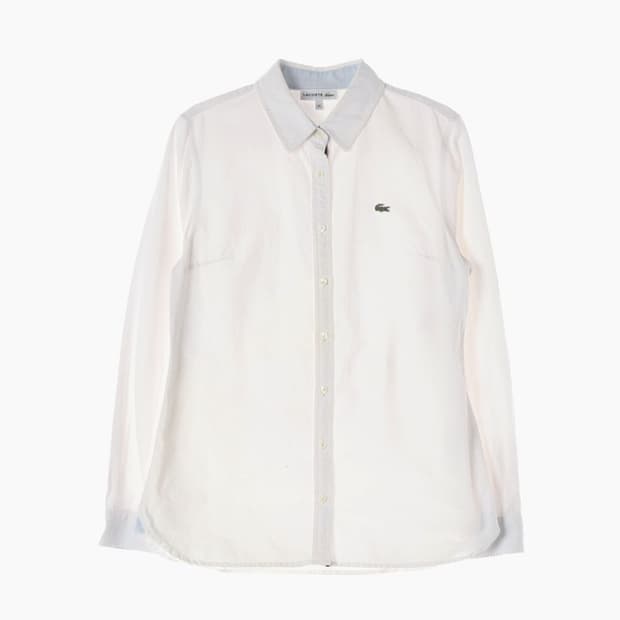 라코스테 우먼스 클래식 로고 화이트 셔츠 36