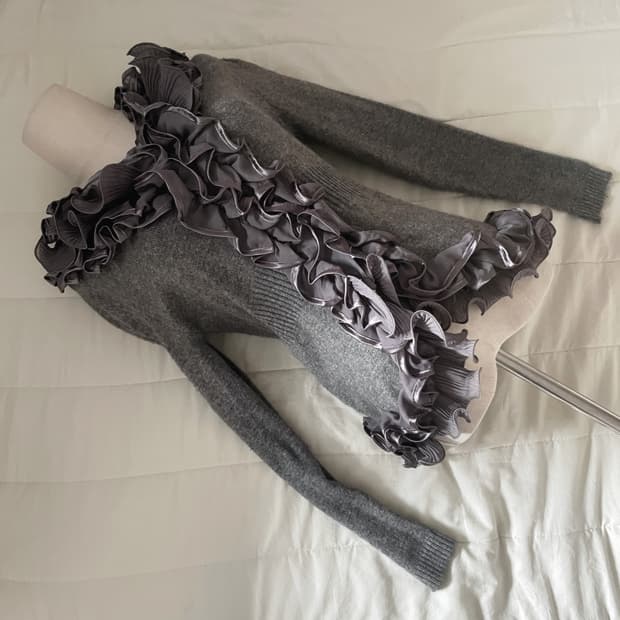 빈티지 가디건 페어리 가디건 일본빈티지 히메갸루 오네갸루 러플 가디건