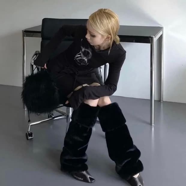 Kashiko 카시코 레그워머 블랙, 브라운