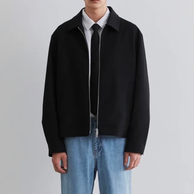 (새상품) 릴렉스드 미니멀 재킷 [블랙] L