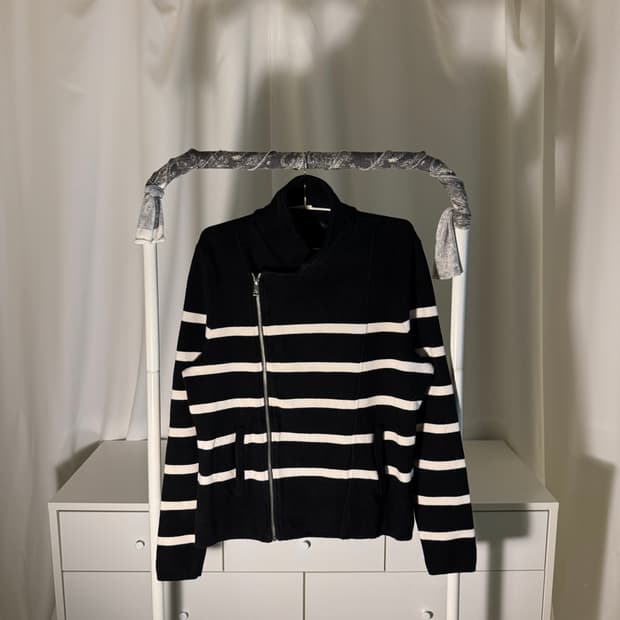  levani jacket stripe zip up sweater