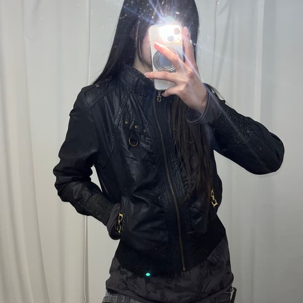 Y2K 글리터 나일론 멀티 자켓