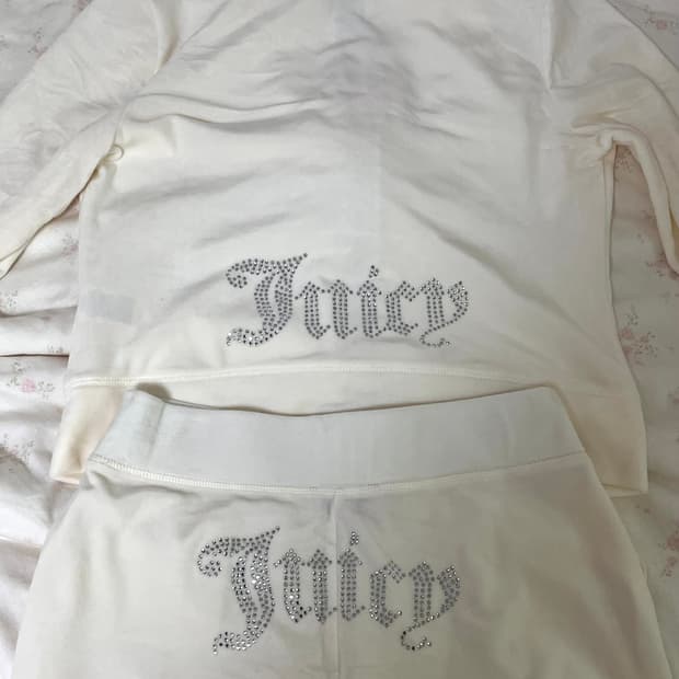 쥬시꾸뛰르 오이스터 벨루어 집업 반바지 상하의 세트