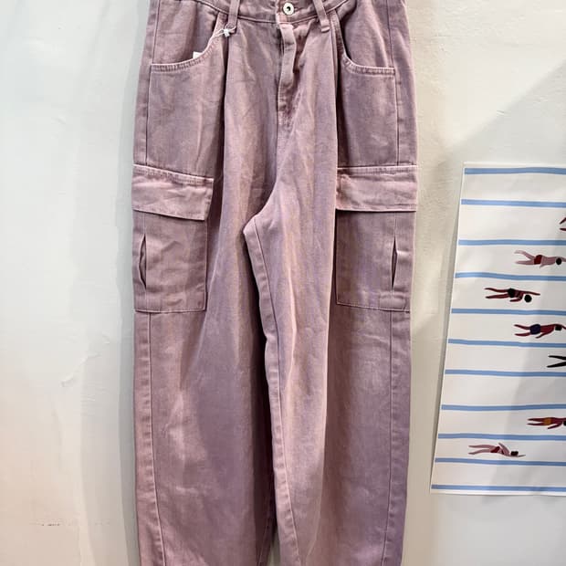 vintage 파스텔 카고 와이드pt