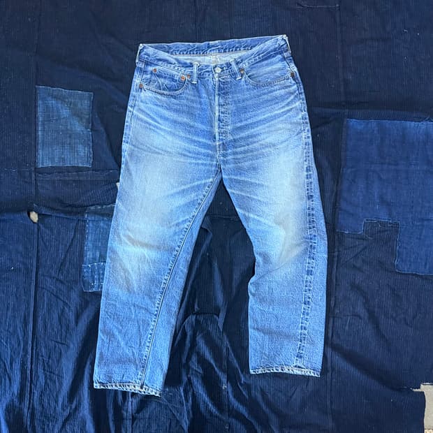 웨어하우스 Lot 세컨핸드 1101 유즈드 워시 미디움 인디고 34