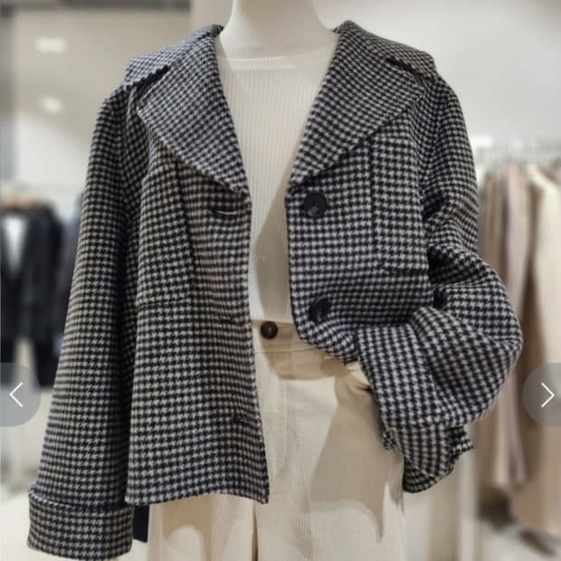 (새상품)SOUP 핸드메이드숏코트 66사이즈 하운드투스