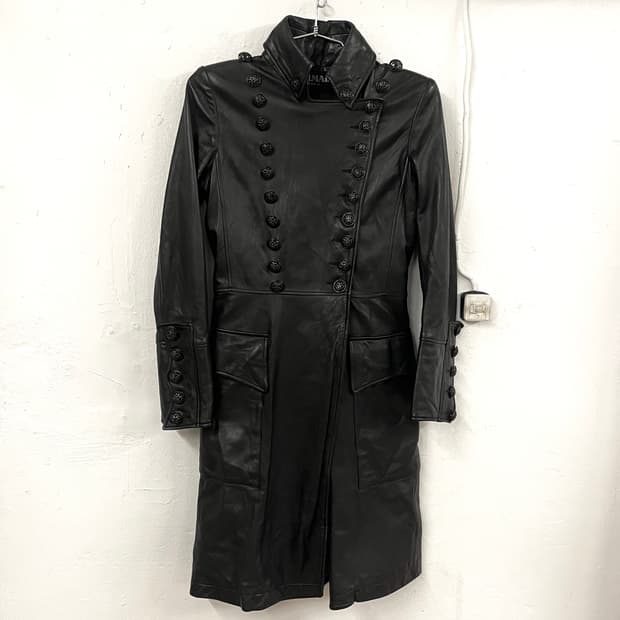 발망 2010FW 데카르넹 런웨이 나폴레옹 밀리터리 레더 코트