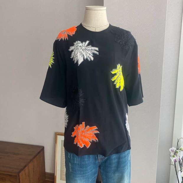 MSGM 아트웤 실크 블라우스(38)