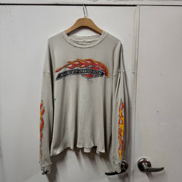 빈티지 와플 긴팔