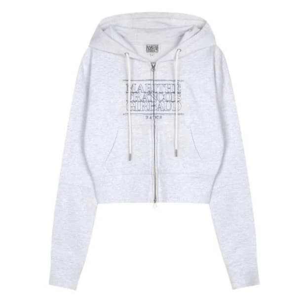 마리떼 크롭 후드집업 라이트그레이 S