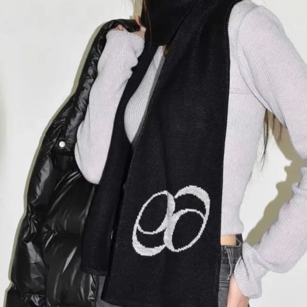 애즈온 paddy 목도리 머플러 블랙