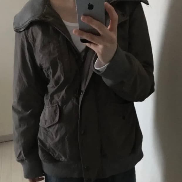 빈티지 챠콜 집업 자켓