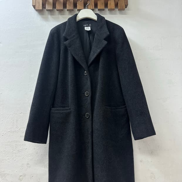 Agnes B paris 아네스베 양모울50 앙고라50 클래식 싱글 코트