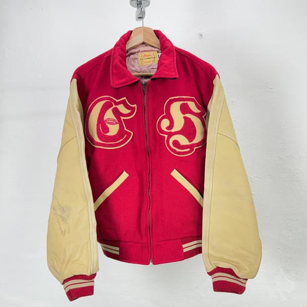 치피 칠리 메이우드 리얼 레더 바시티 자켓