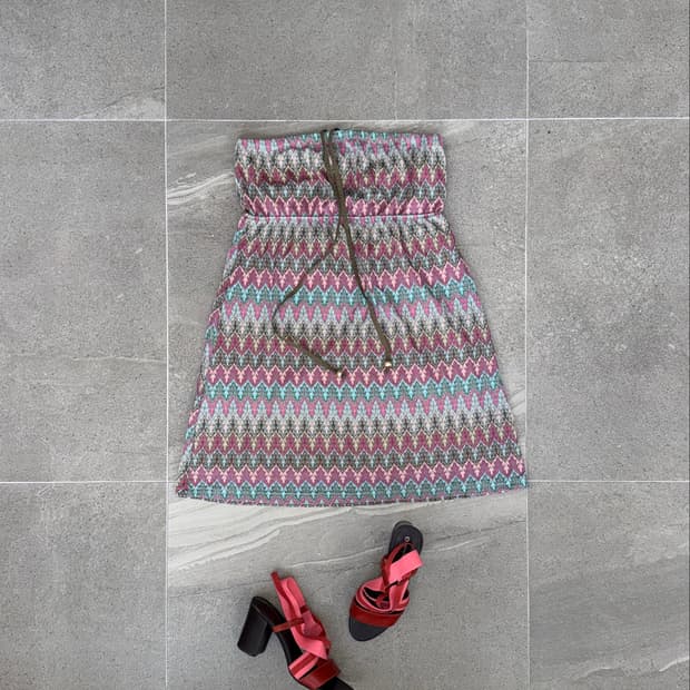 Pink mint ethnic pattern halter ops/sk