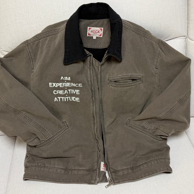 에이카화이트 캔버스 워크자켓 M