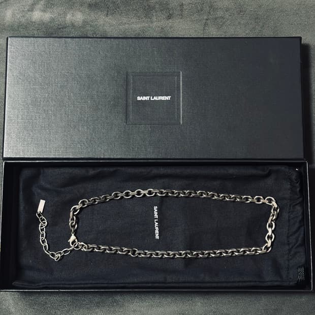 생로랑 실버 볼드 체인 목걸이