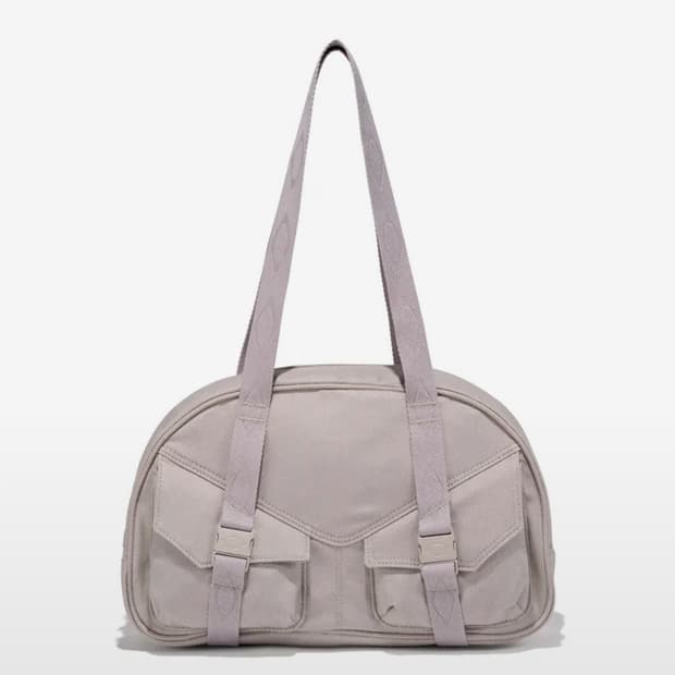 미스치프 RHOMBUS BOWLING BAG_LIGHT PINK GREY
