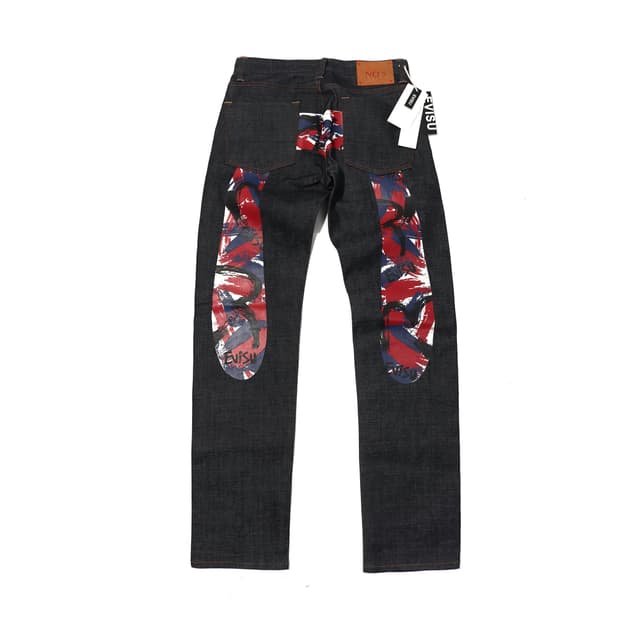 EVISU 미사용 슬림핏 셀비지 데님 팬츠 size 28
