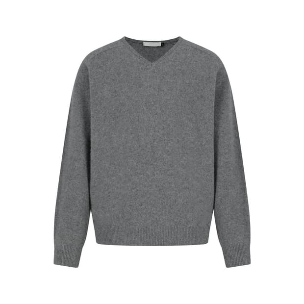 아모멘토 라쿤 브이넥 니트 차콜