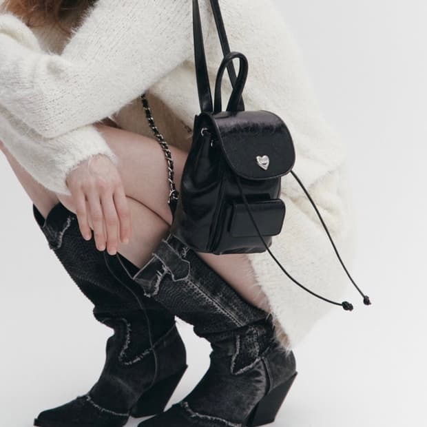 [NOIRNINE] Bébé Chain Leather Backpack