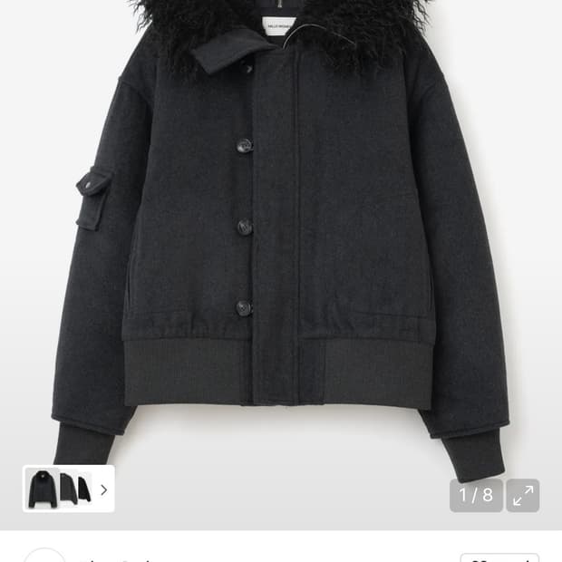 밀로 우먼 버튼 플라이트 울 파카 차콜