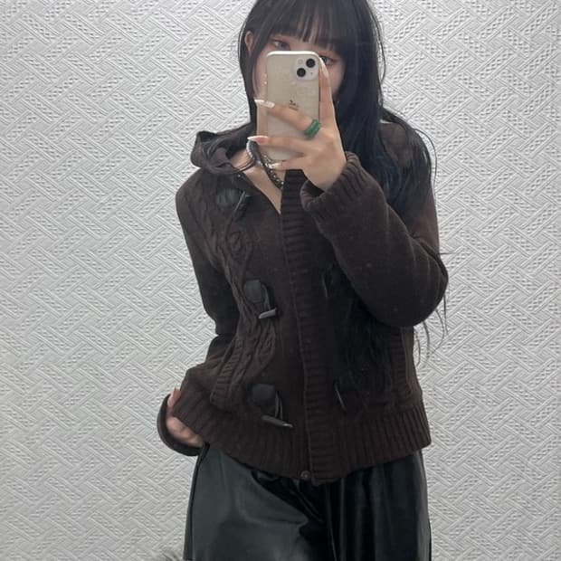 톰보이 진스 빈티지 캐주얼 떡볶이 집업 후드 가디건 85 C09410