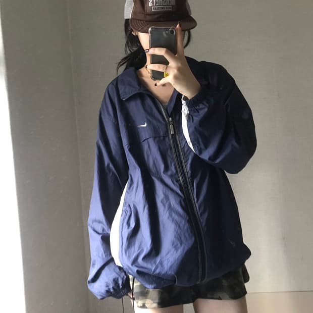 나이키 00s 네이비 바람막이