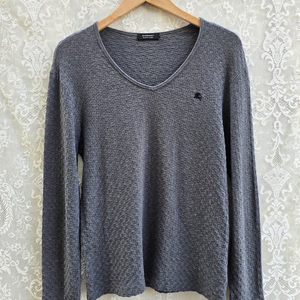 버버리 블랙 라벨 코튼 브이넥