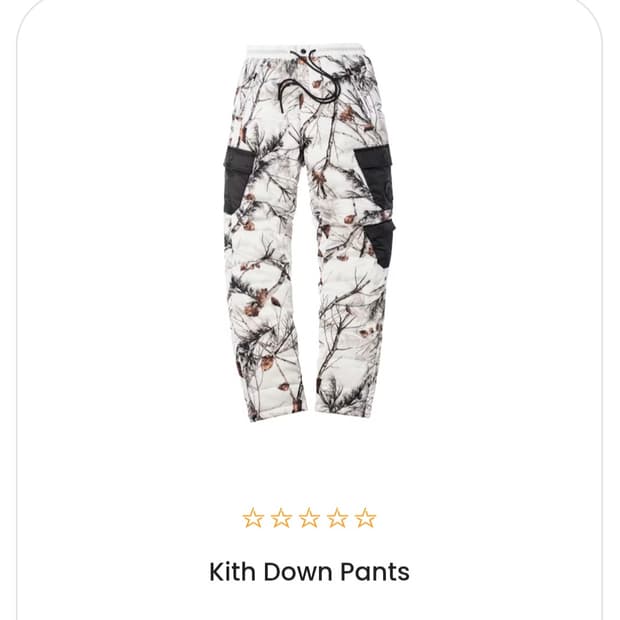 (새제품) KITH 다운 팬츠 Stratton 패딩바지 XL