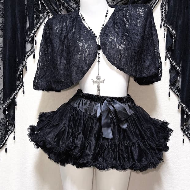 로맨틱고딕 고스로리 레이스 볼레로 가디건 다크페어리 갸루 오리엔탈 핀터