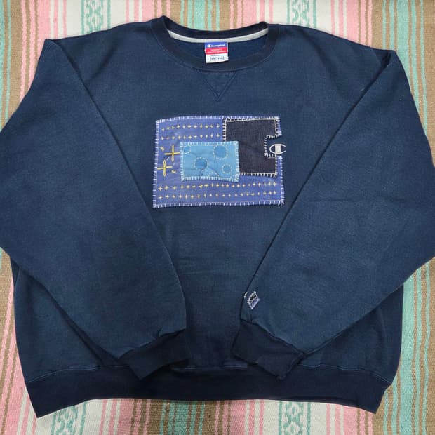 챔피온 패치워크 맨투맨