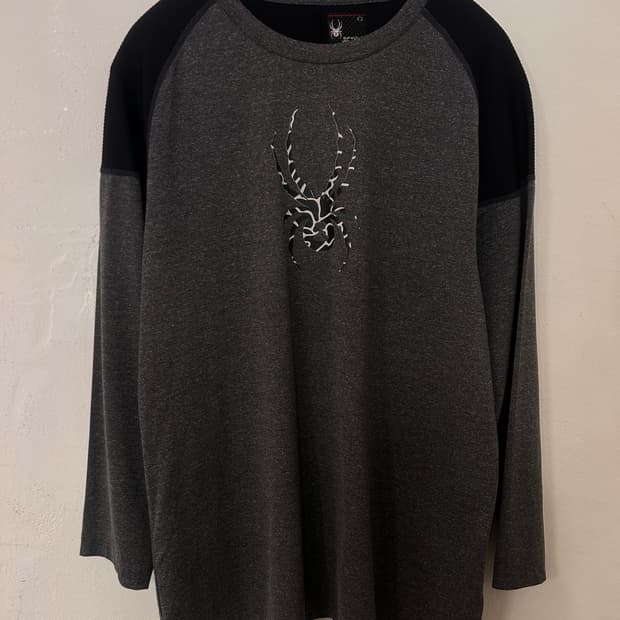 스파이더 남성 긴팔 티셔츠 그레이 XL