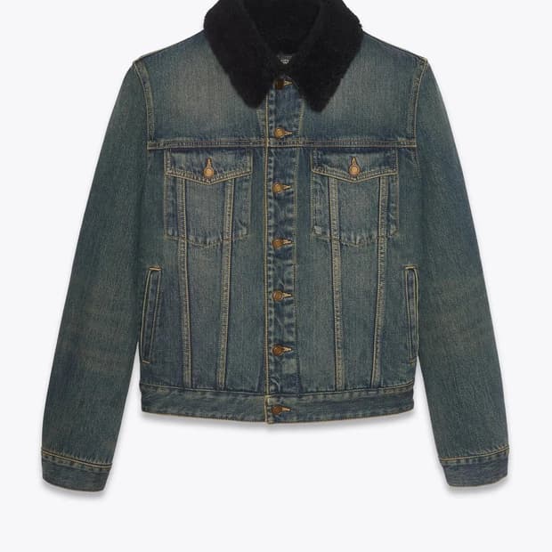 [라이즈 원빈님 착용] 생로랑 시어링 데님 트러커 자켓