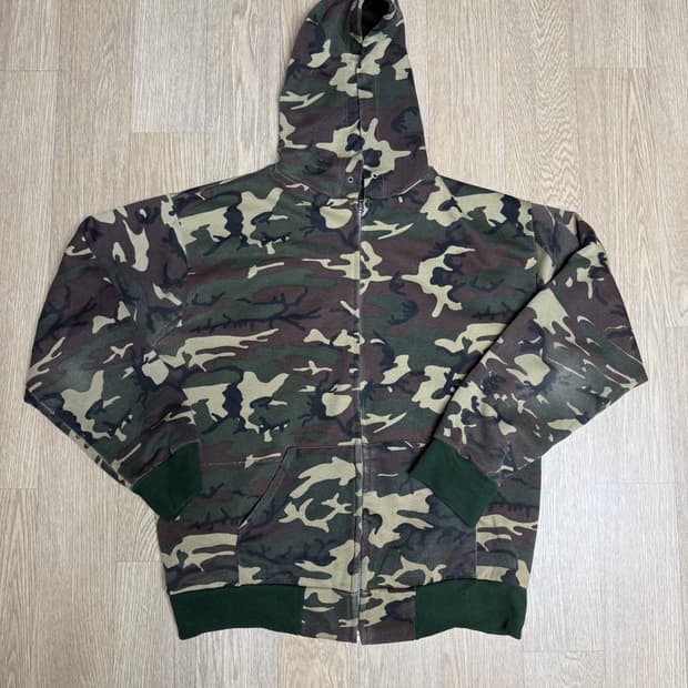 80s 우드랜드 밀리터리 후드집업
