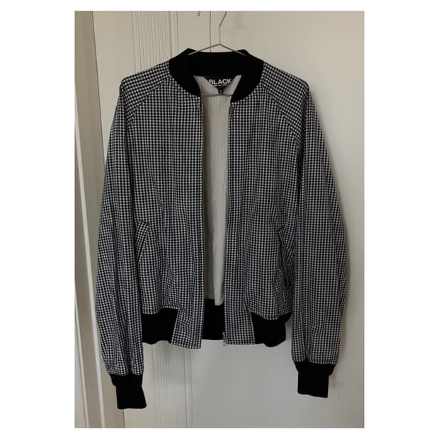 꼼데가르송 블랙 깅엄체크 봄버자켓 AD2014