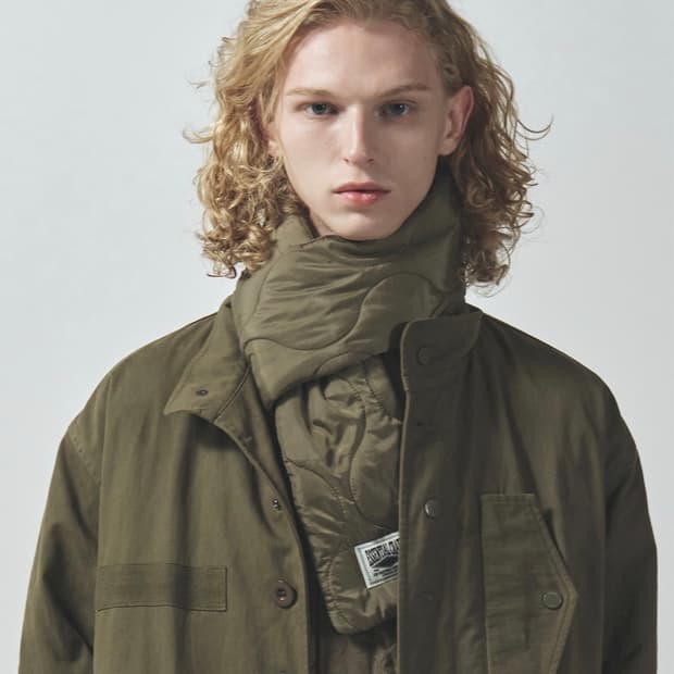 [새상품] 아웃포스트 카키 패딩 머플러/겨울남성목도리/남자스카프/여성여자