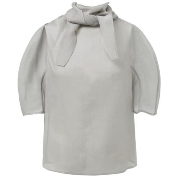 아모멘토 Knotted collar top Grey