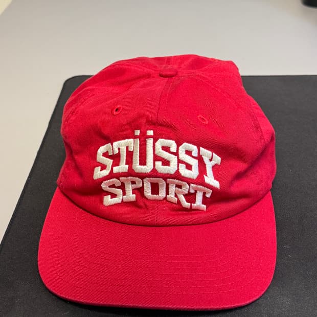 stussy sport 스투시 레드 캡