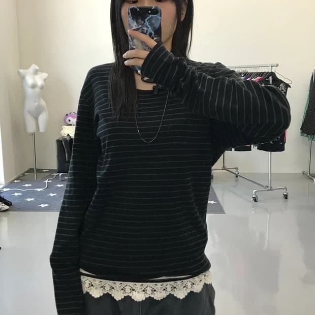 JPN 스트라이프 롱 슬리브