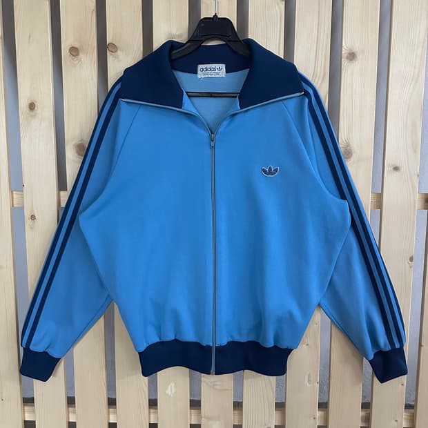 (M~L) 아디다스 80s 서독제 스카이블루 트랙탑 져지