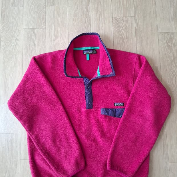 L 파타고니아 90s usa 빈티지 신칠라 핑크 플리스 풀오버