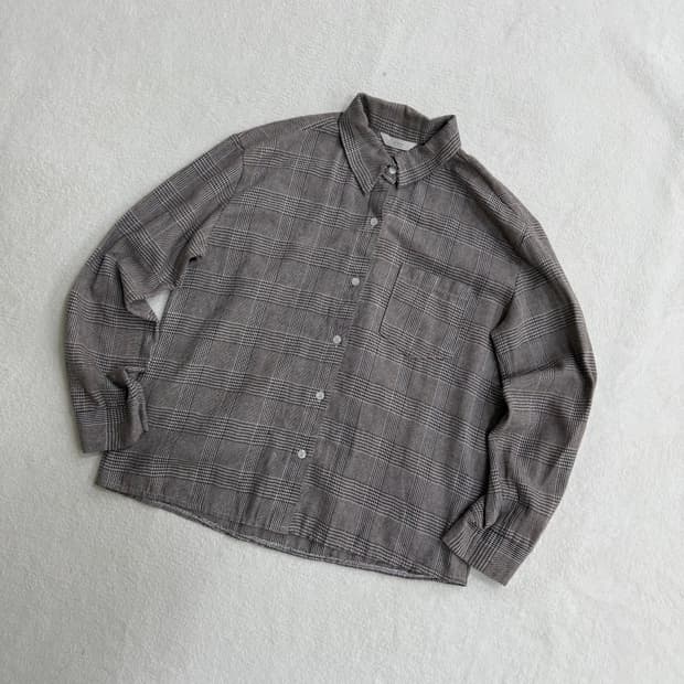 실측확인 빈티지 체크 긴팔 셔츠 0330T