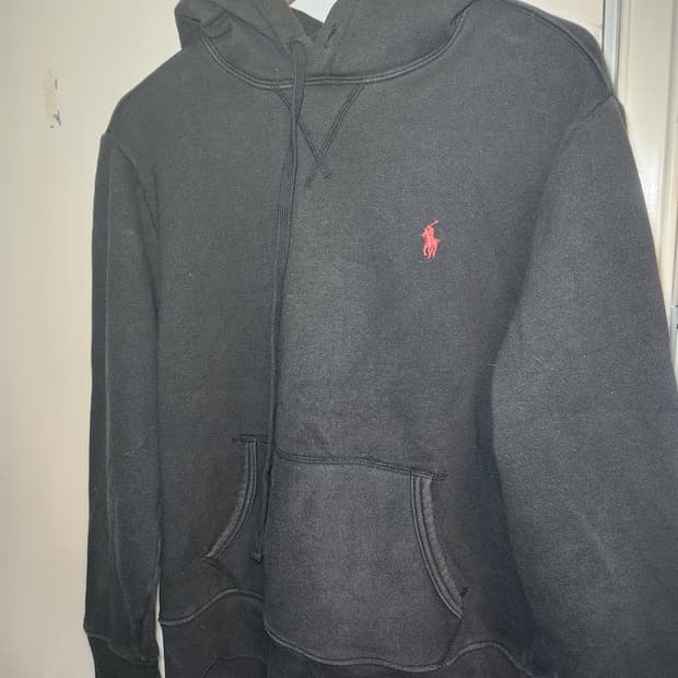 폴로 랄프로렌 기모 후드티 블랙 M