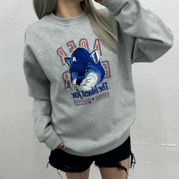 아더에러 x 메종키츠네 폭스 헤드 그레이 맨투맨