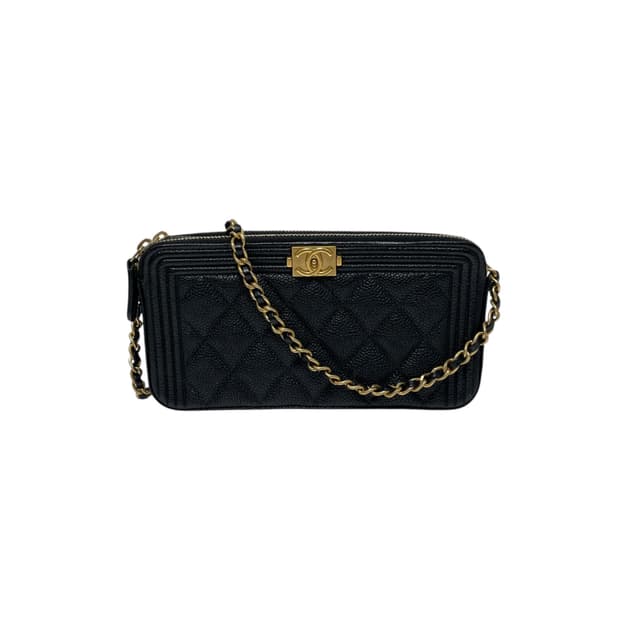 샤넬 보이샤넬 캐비어 더블 지퍼 WOC 체인 크로스백H00264