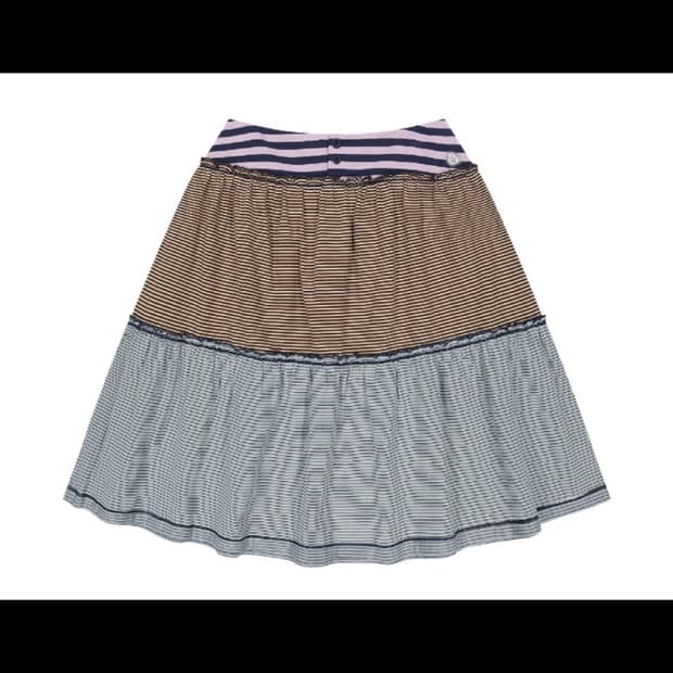 구매)코이세이오 스트라이프 미디 스커트 퍼플 브라운 2  구매해요