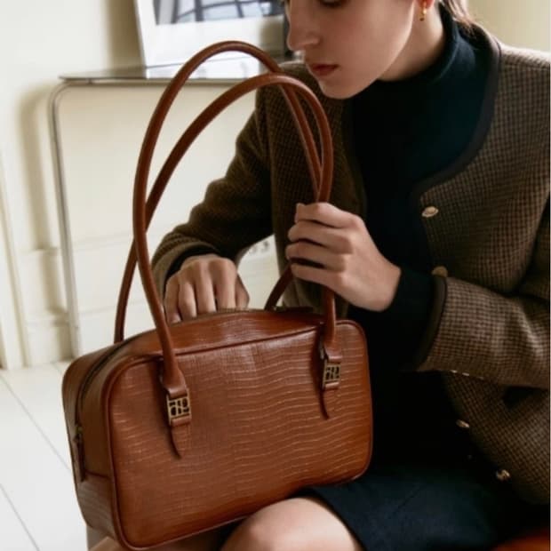 드파운드 파니니백 숄더 카멜