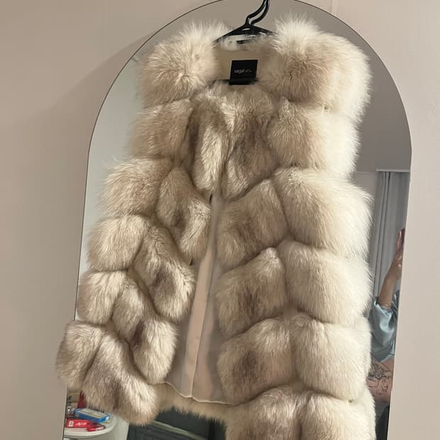 사가폭스 퍼 베스트 아이보리 폭스베스트